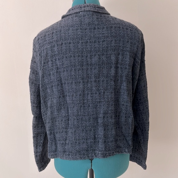 CP Shades | Button Up Shirt Jacket Shacket with Four Pockets in Navy Blue | Sz M - Picture 2 of 5